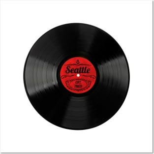 Seattle Gift Retro Musical Art Vintage Vinyl Record Design Posters and Art